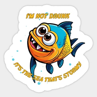 The drunken fish Sticker